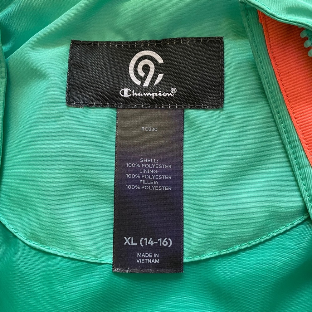 Champion Mint Green Kids XL Puffer Jacket - Picture 4 of 9